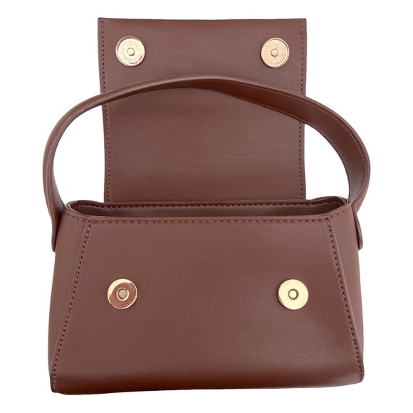 HOUSE OF WANT • We Are Chic Dark Brown Vegan Leather Crossbody Purse Bag Handbag - Picture 9 of 12